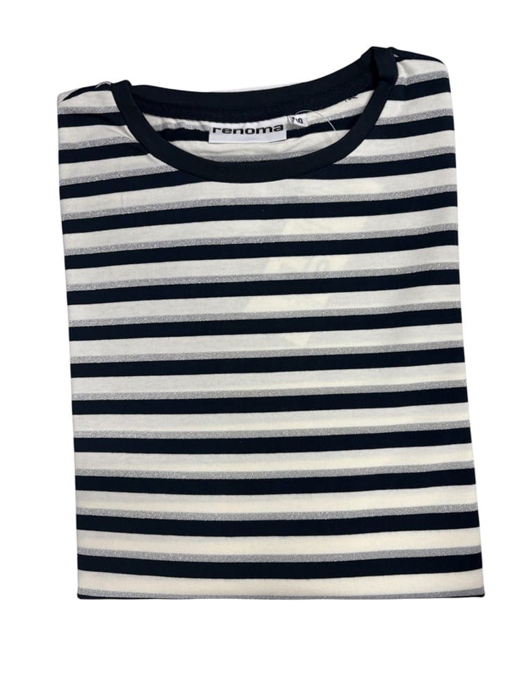 Load image into Gallery viewer, Renoma Womens Heidi Long Sleeve Lurex Striped Top

