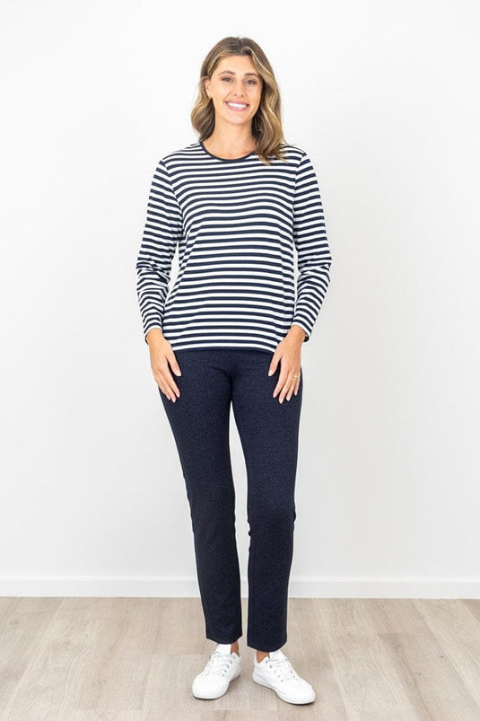 Renoma Womens Heidi Long Sleeve Stripe Top