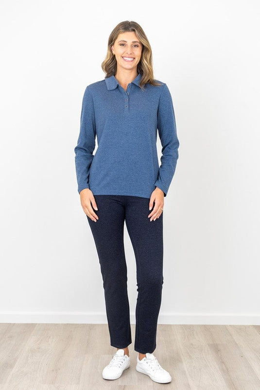 Renoma Womens Kimmy Long Sleeve Polo Top