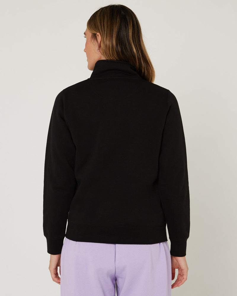 Load image into Gallery viewer, Pilbara Womens Classic Zipper Closed Front Fleece Pullover - Black
