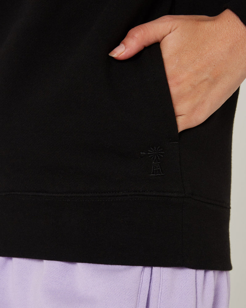 Load image into Gallery viewer, Pilbara Womens Classic Zipper Closed Front Fleece Pullover - Black
