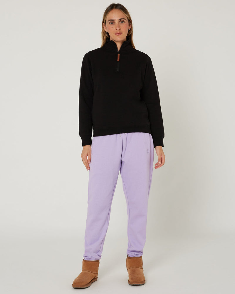 Load image into Gallery viewer, Pilbara Womens Classic Zipper Closed Front Fleece Pullover - Black
