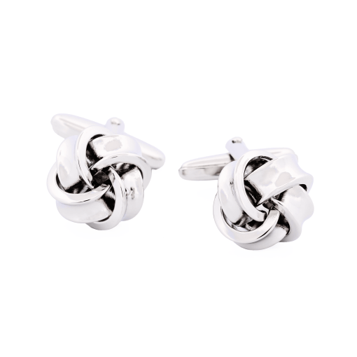 Cudworth Rhodium Plated Knot Cufflinks