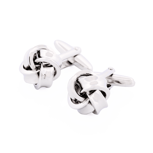 Cudworth Rhodium Plated Knot Cufflinks