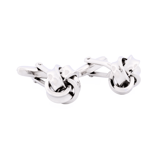 Cudworth Rhodium Plated Knot Cufflinks