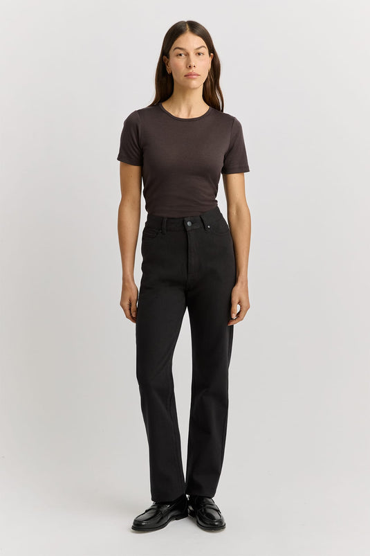 Toorallie Womens Straight Leg Merino-Denim Jean - Black
