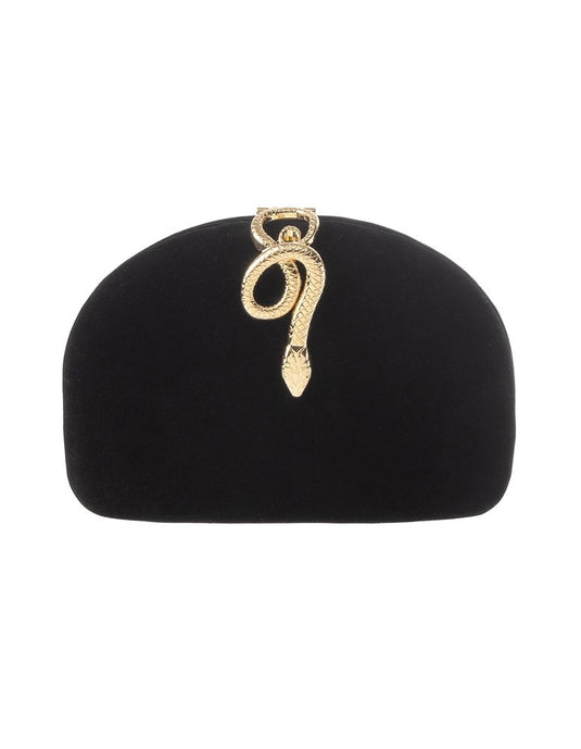Gregory Ladner Womens Velvet Clutch with Snake Clasp
