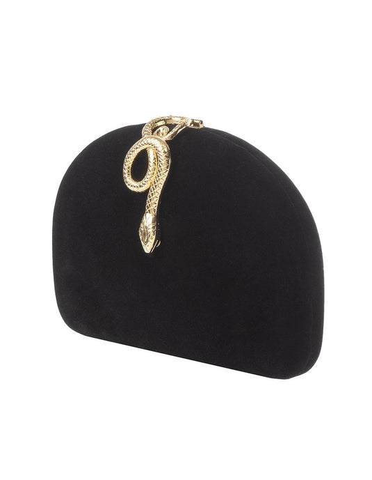 Gregory Ladner Womens Velvet Clutch with Snake Clasp