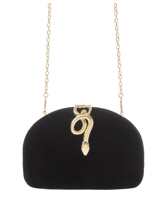 Gregory Ladner Womens Velvet Clutch with Snake Clasp