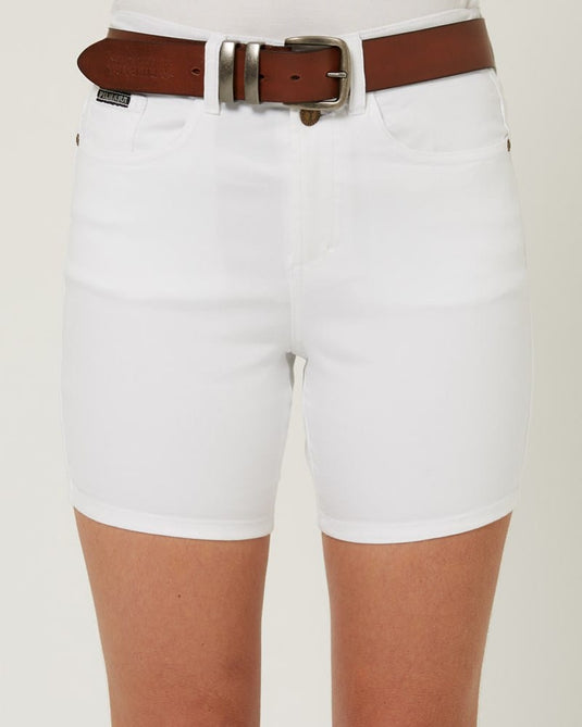 Pilbara Womens Mia Cotton Stretch Shorts - White