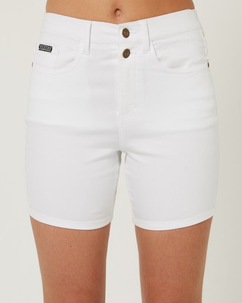 Load image into Gallery viewer, Pilbara Womens Mia Cotton Stretch Shorts - White
