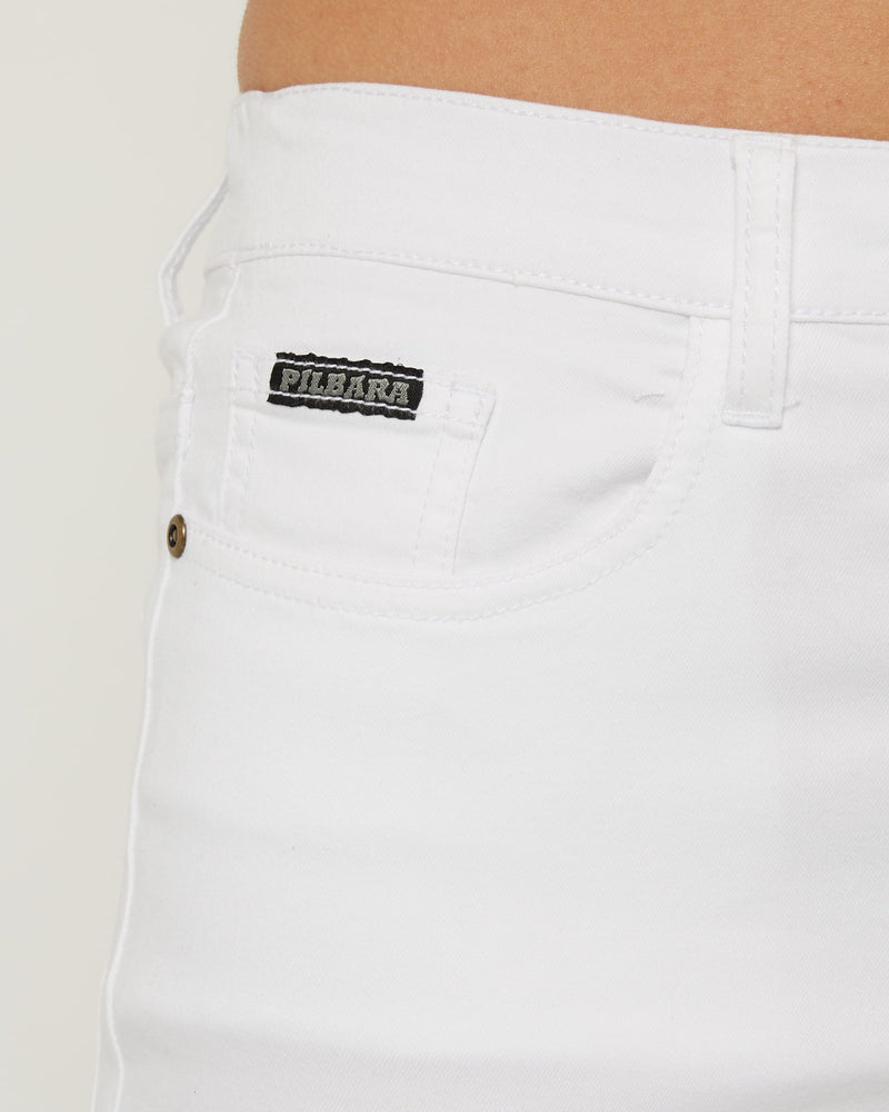 Load image into Gallery viewer, Pilbara Womens Mia Cotton Stretch Shorts - White
