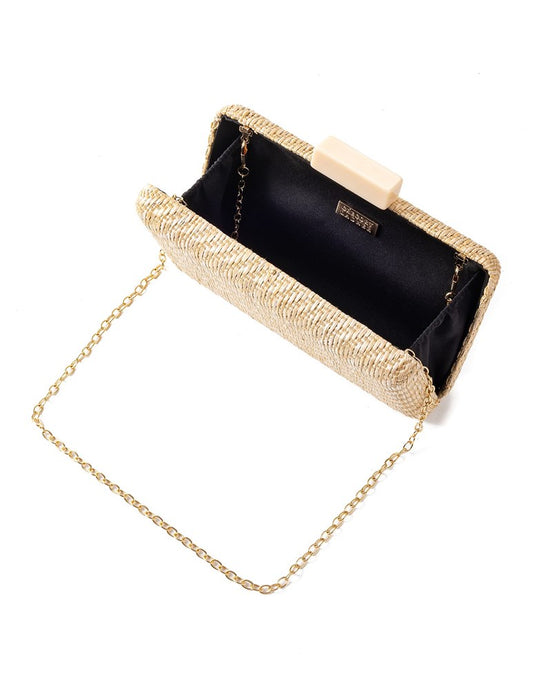 Gregory Ladner Womens Woven Clutch Evening Bag