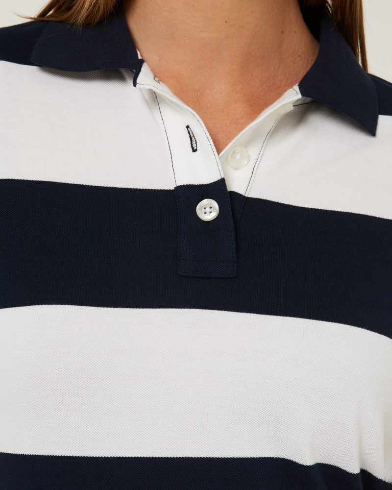 Load image into Gallery viewer, Pilbara Womens Sophia Classic Cotton Polo - French Navy/White
