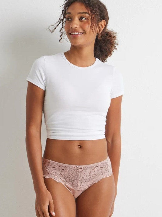Kayser Womens Daily Essentials Stretch Lace & Cotton Hi-Cut - Blush