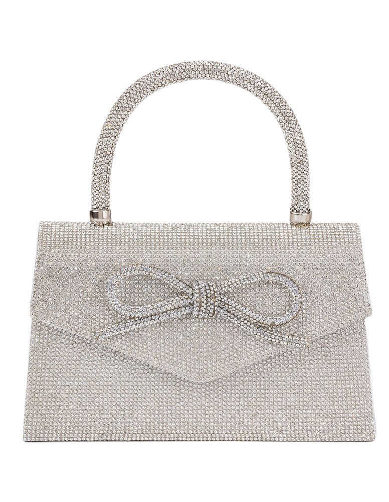 Load image into Gallery viewer, Gregory Ladner Womens Crystal Bow Top Handle Bag
