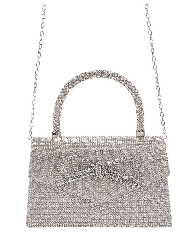 Load image into Gallery viewer, Gregory Ladner Womens Crystal Bow Top Handle Bag
