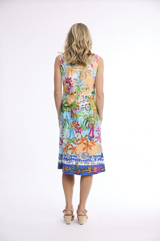 Orientique Womens Nice Dress Sleeveless Pleated