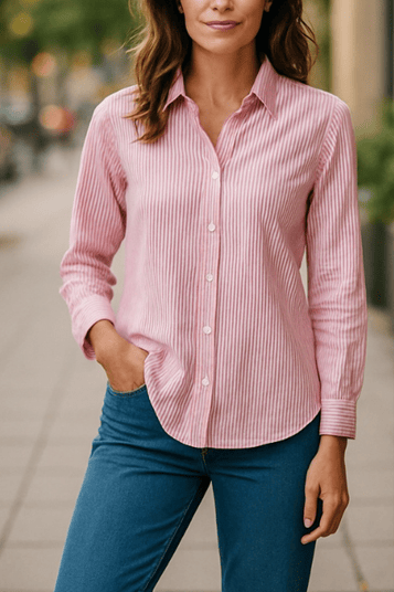 Equinox Womens Cotton Long Sleeve Stripe Shirt