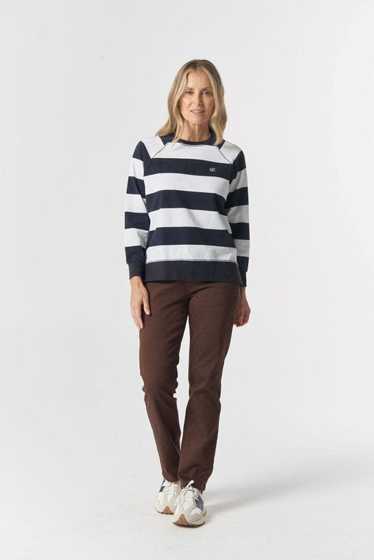 Goondiwindi Cotton Womens The Old Favourite Cotton Rugby - Dark Navy/White