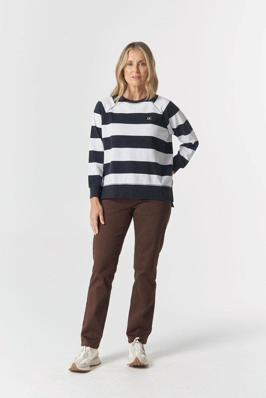 Goondiwindi Cotton Womens The Old Favourite Cotton Rugby - Dark Navy/White