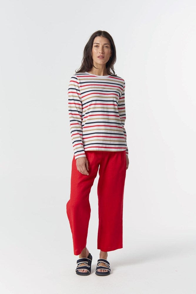 Load image into Gallery viewer, Goondiwindi Cotton Original Multi Stripe Long Sleeve - Red
