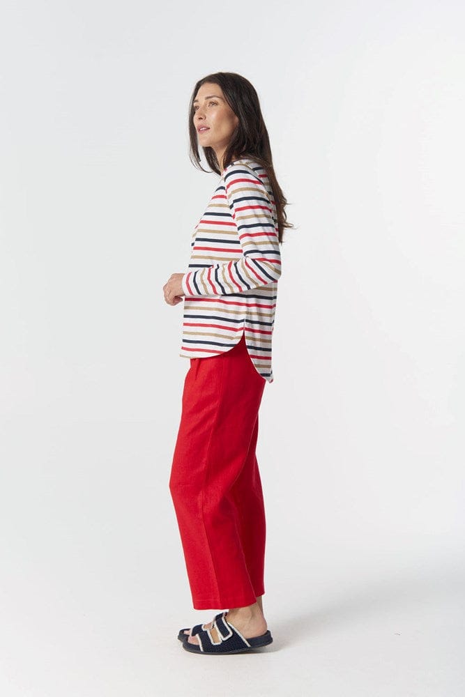 Load image into Gallery viewer, Goondiwindi Cotton Original Multi Stripe Long Sleeve - Red
