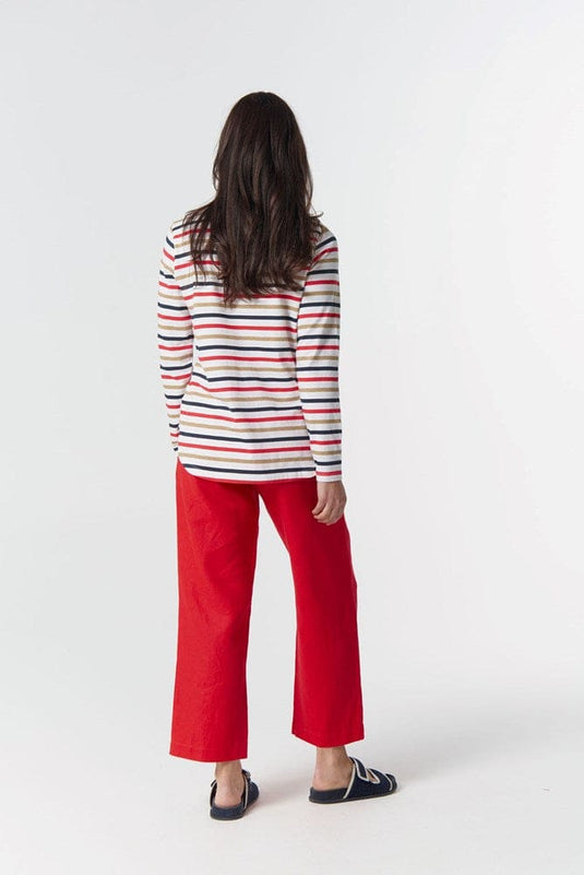 Goondiwindi Cotton Original Multi Stripe Long Sleeve - Red