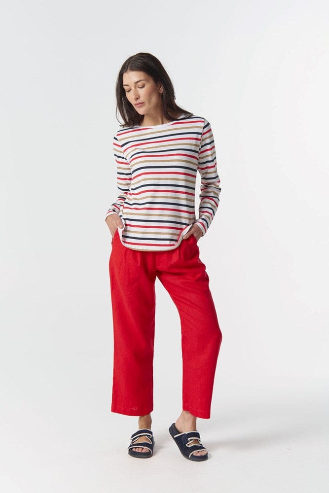 Load image into Gallery viewer, Goondiwindi Cotton Original Multi Stripe Long Sleeve - Red
