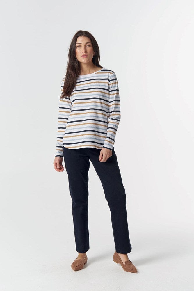 Load image into Gallery viewer, Goondiwindi Cotton Original Multi Stripe Long Sleeve - Sky
