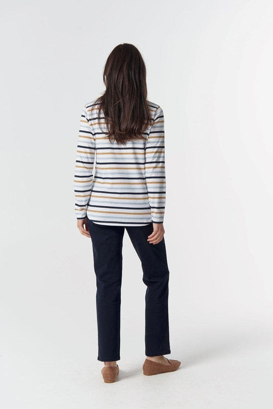 Goondiwindi Cotton Original Multi Stripe Long Sleeve - Sky