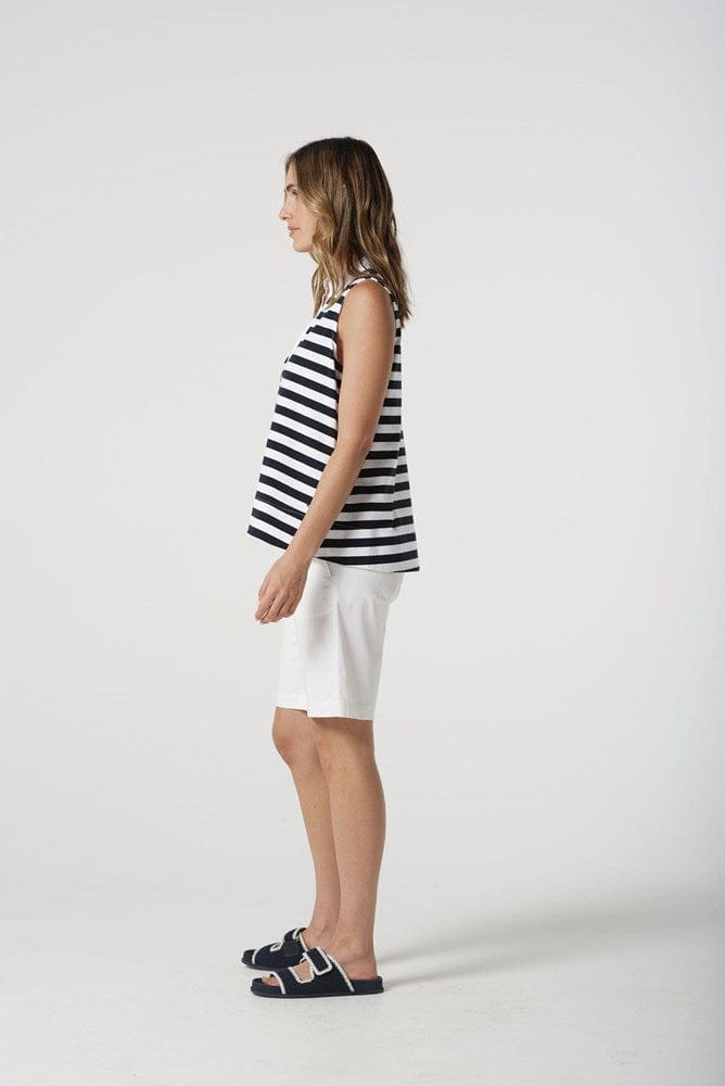 Load image into Gallery viewer, Goondiwindi Cotton Womens Sleeveless Stripe Polo
