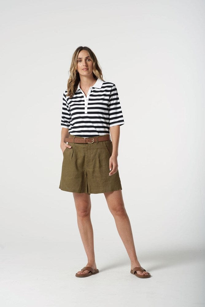 Load image into Gallery viewer, Goondiwindi Cotton Womens 3/4 Sleeve Stripe Polo

