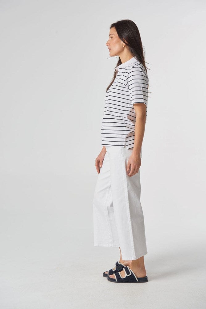 Load image into Gallery viewer, Goondiwindi Cotton Womens Polo Stripe Zip Neck Shirt
