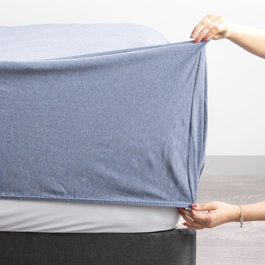 Renee Taylor Comfort T Organic Cotton Melange Jersey Sheet Sets - Ink