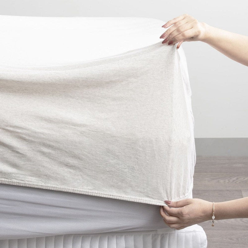 Load image into Gallery viewer, Renee Taylor Comfort T Organic Cotton Melange Jersey Sheet Sets - Ecru
