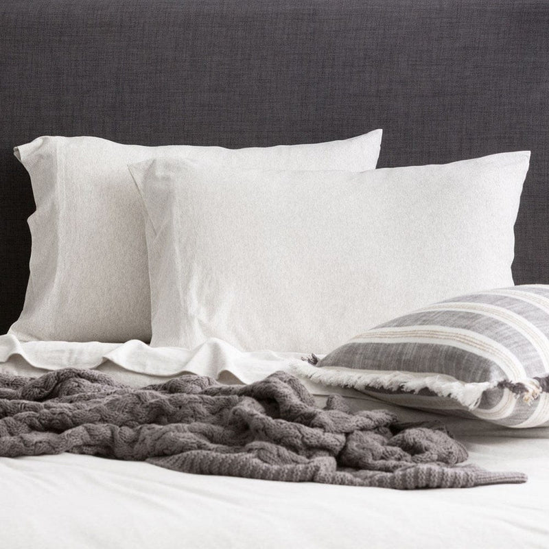 Load image into Gallery viewer, Renee Taylor Comfort T Organic Cotton Melange Jersey Sheet Sets - Ecru
