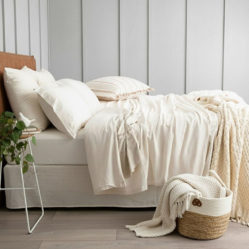 Load image into Gallery viewer, Renee Taylor Comfort T Organic Cotton Melange Jersey Sheet Sets - Oatmeal
