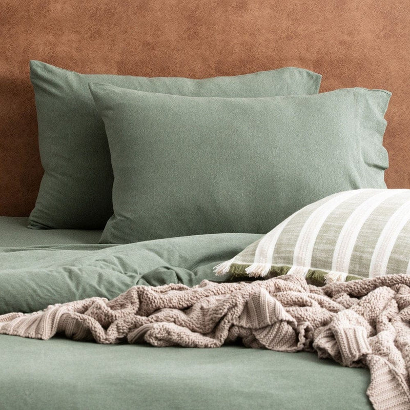 Load image into Gallery viewer, Renee Taylor Comfort T Organic Cotton Melange Jersey Sheet Sets - Olive

