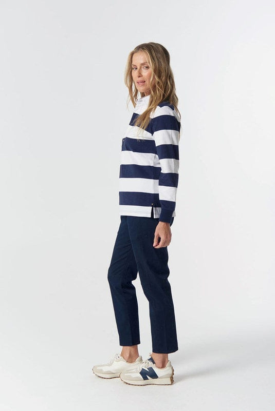 Goondiwindi Cotton Womens The Original Cotton Rugby - Dark Navy/White