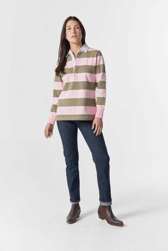Goondiwindi Cotton Womens The Original Cotton Rugby - Pink A Boo/Sage