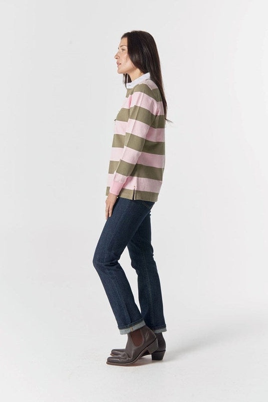 Goondiwindi Cotton Womens The Original Cotton Rugby - Pink A Boo/Sage