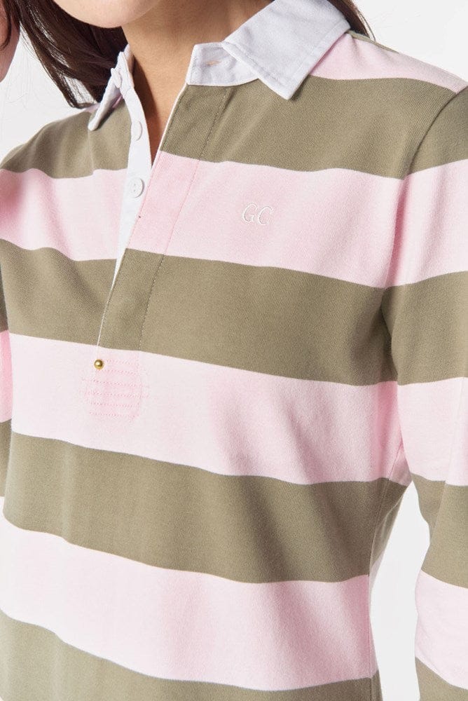 Load image into Gallery viewer, Goondiwindi Cotton Womens The Original Cotton Rugby - Pink A Boo/Sage
