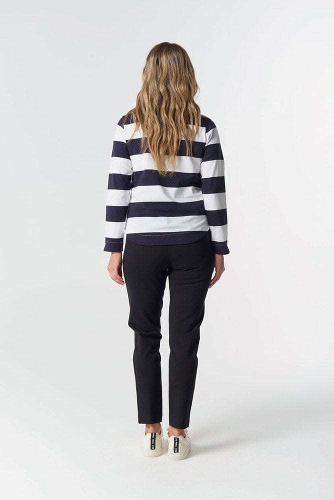 Load image into Gallery viewer, Goondiwindi Cotton Womens Trail Cotton Jersey Polo - Dark Navy/White
