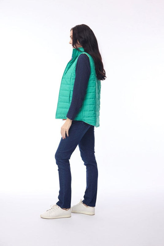 Orientique Womens Puffer Vest - Oriental Bird