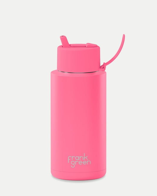 Frank Green 34oz Ceramic Reusable Bottle with Flip Straw Lid - Bubblegum Blast