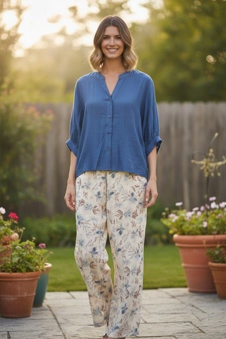 Equinox Womens Hi-Low Hem Blouse - Colbalt
