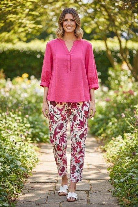 Equinox Womens Hi-Low Hem Blouse - Pink