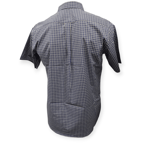 Load image into Gallery viewer, Cipollini Gold Mens Yarn Dyed Cotton Short Sleeve Shirt - Royal Blue Check
