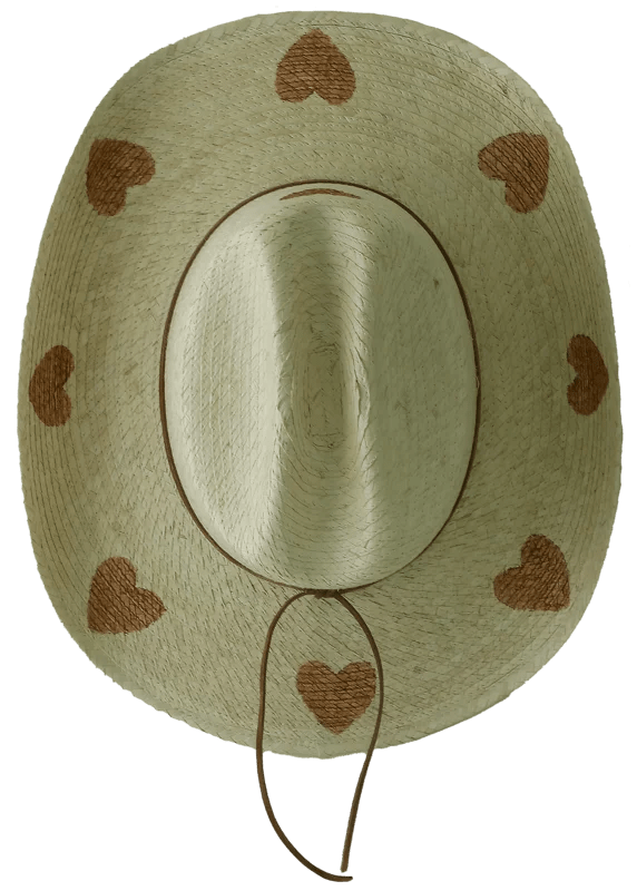 Load image into Gallery viewer, Sunbody Kids Cattleman Hat - Brown Hearts
